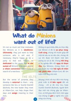 an advertisement for the minions movie, with two minion characters in front of them