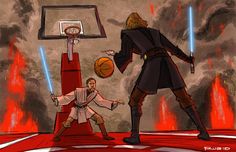 Star Wars Basketball Anakin Vs Obi Wan, Elizabeth Core, Star Wars Toys Action Figures, Superhero Sketches, Dark Power, Fun Pics, Star Wars Drawings, Star Wars 2