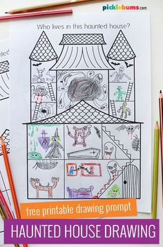 this free printable house drawing is perfect for kids to color and practice their handwriting