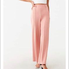 Nwt, Size L, Mauve, So Pretty And Comfortable Forever 21 Pants, Pants Color, So Pretty, Leg Pants, Wide Leg Pants, Pant Jumpsuit, Forever 21, Checks, Wide Leg