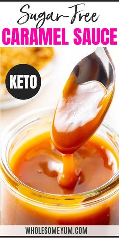 Sugar Free Caramel Syrup And Sauce Sugar Free Caramel Sauce Recipe, Sugar Free Syrup Recipe, Sugar Free Caramel Sauce, Caramel Syrup Recipe, Keto Salted Caramel, Sugar Free Caramel, Salted Caramel Sauce Recipe, Caramel Sauce Recipe, Caramel Delights