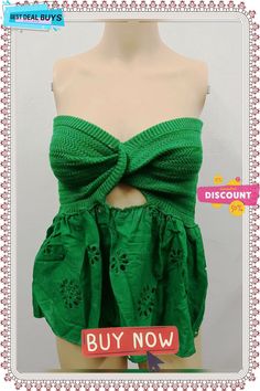 Women Embroidered Patchwork Cutout Knot Strapless Knitting Sweater Spring Bandeau Crochet Top, Casual Knitted Tops For Party, Casual Knitted Party Tops, Sleeveless Open Knit Cotton Sweater, Knitted Tops For Spring Party, Sleeveless Open Knit Tops For Party, Sleeveless Open Knit Party Tops, Spring Party Knitted Tops, Fitted Sleeveless Summer Sweater