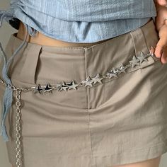 Material: Zinc Alloy Silver Chain Belt Outfit, Chain Belt Outfit, Belts Aesthetic, Silver Chain Belt, Star Belt, Belt Outfit, Silver Outfits, Y2k Star, Pant Chains