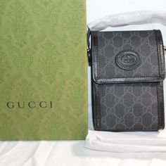 All Of My Items Are Guaranteed 100% Authentic Brand New And Never Used Or Worn Item Details: Designer: Gucci Color: Black Made: Italy Measurements: W 4.25" H 6.5" D 1.5" Comes With Dust Bag Retail Tags Gucci Cards Box Gg Monogram, Gucci Bags, Dust Bag, Monogram, Bag Lady, The 100, Gucci, Italy, Brand New