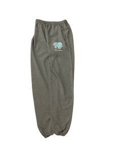 "50/50 cotton/poly gray elastic bottom comfy sweatpants with our \"so cute\" elephant field hockey logo screen printed on the left leg. Perfect gift for the field hockey player in your life. Available unisex sizing in both youth and adult." Gray Letter Print Sweatpants For Sports, Gray Letter Print Sweatpants Athleisure, Gray Athleisure Sweatpants With Letter Print, Gray Letter Print Athleisure Sweatpants, Casual Gray Bottoms With Graphic Print, Gray Letter Print Sweatpants For Leisure, Sporty Gray Sweatpants With Letter Print, Casual Gray Sweatpants With Letter Print, Gray Casual Sweatpants With Letter Print