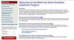 the homepage for the mckinney - v - ventio homeless assistance program