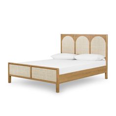 Allegra Bed - Four Hands Oak Bed Frame, Oak Bed, Cane Bed, Rattan Bed, Oak Beds, Honey Oak, Adjustable Mattress, Perfect Bedroom, Au Naturale