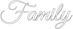 the word family written in cursive handwriting