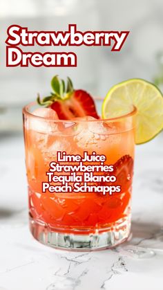 the strawberry dream drink is ready to be served