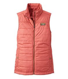 #LLBean: Women's Mountain Classic Puffer Vest Fitted Vest For Outdoor Activities, Fitted Puffer Vest For Cold Weather, Spring Outdoor Vest Outerwear, Fitted Nylon Vest For Cold Weather, Spring Outdoor Activities Vest Outerwear, Casual Hiking Vest With Fleece Lining, Sleeveless Fall Hiking Outerwear, Spring Outdoor Puffer Vest, Sleeveless Outerwear For Hiking In Fall