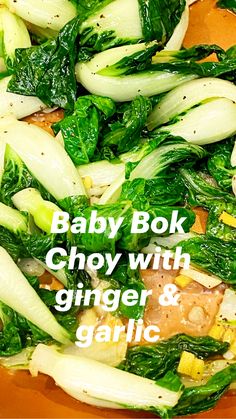 15min · 2 servings     Ingredients  • 2 cup Baby bok choy, washed  • 3 Cloves garlic minced  • 2 tsp Ginger minced  • ½ tbsp Sesame oil  • Salt and pepper to taste Korean Pasta, Best Asparagus Recipe, Asparagus Recipes Baked, Asian Vegetables, Chinese Cooking Recipes, Fried Salmon, Crispy Tofu, Dandelion Recipes, Dinner Options