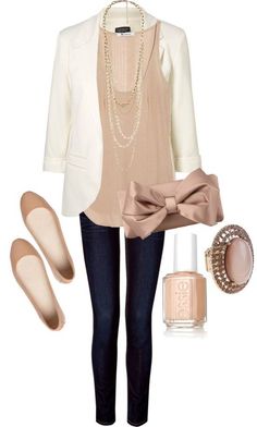 Office Style (Her): Business Casual. Mode Casual, Inspired Outfits, White Blazer, Shoes And Accessories, Work Outfits