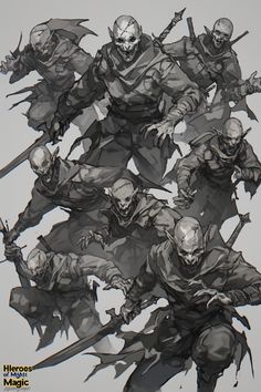 an image of a group of people with swords in their hands and on their backs