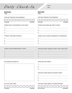 This worksheet is a perfect tool for counselors, psychologists, psychiatrists, therapists, and other mental health professionals to give to your clients and patients including students and adults. Mental Health Journaling Printable, Daily Check In For Mental Health, Weekly Check In, Daily Check In, Therapy Check In, Worksheets For Mental Health, Mental Health Tracker, Empty Journal