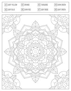 a coloring page with an abstract flower design