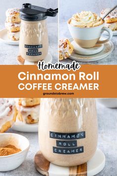 homemade cinnamon roll coffee creamer in a jar