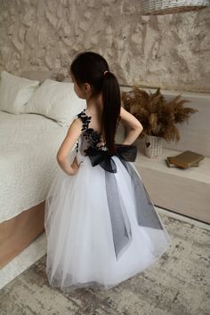 GET READY FOR WEDDING SEASON 2024✨
Buy 2 & more dresses and save 20%🎁delivery 3-4 days only!

Beautiful Baby Flower girl dress with 3D lace embroidery and amazing puffy skirt! White Dress With Black Lace, Baby Flower Girl Dress, Dress With Detachable Train, Black Flower Girl Dress, White Dress With Black, Lace Flower Girl Dress, Elegant White Dress, Toddler Flower Girls