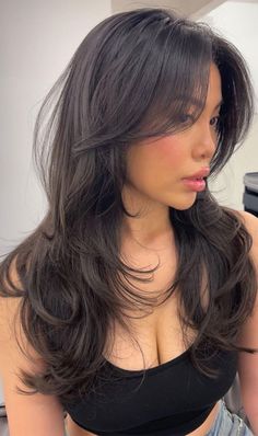 Layered haircut, Long layered haircut, shaggy layered haircut,  Layered haircuts for long hair, long layered haircuts with bangs, long layered haircuts for women, face-framing layers medium hair, layered haircut with curtain bangs Convex Layers, Filipino Hairstyles, Free Hairstyles, Haircuts For Long Hair With Layers, Haircut 2024, Hair Inspiration Long, Layered Haircuts For Medium Hair, Brown Hair Inspo, Hairstyles For Layered Hair