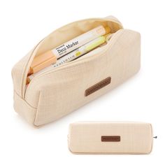 PRICES MAY VARY. Cotton and linen 【Premium Material】:High quality cotton and linen，this pen case used the smooth zipper, it is smoother and easier to open and close, comfortable to touch, and the zipper is strong and wearable, safe and practical. 【Simple and Stylish】: Small pencil bag is simple and fashionable, perfect for girls, teenagers and adults. 【Multi-Function】: This pouch bag not only can be used for stationery storage, but also suitable for your cosmetic,keys,cash,coins,stickers,headset Cheap Casual Pouch Pencil Case, Affordable Beige Pencil Case With Pen Slots, Cute Daily Use Pencil Case Pouch, Beige Zipper Pouch Pencil Case For Daily Use, Brown Pouch Pencil Case For Daily Use, Simple Pencil Case, Small Pencil Case, Studying Ideas, Cute Pencil Pouches