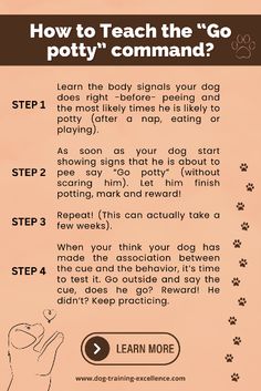 a poster with instructions for how to teach the dog's paw and hand gestures