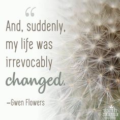 a dandelion with the words and quote about life was irrevocably changed