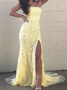 Yellow Lace Prom Dress, Prom Dresses Long Purple, Lace Evening Dress Long, Lilac Prom Dresses, Lace Prom Dresses