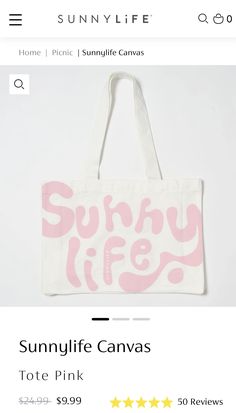 Canvas Tote, 50 %, Canvas, Pink