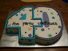 a birthday cake with the number forty on it