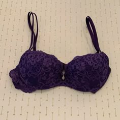 Nwt Very Sexy Purple Push-Up Bra From Victoria’s Secret With Embroidered Overlay Purple Underwire Bra For Night Out, String Bra For Night Out, Xmen Outfits, Y2k Wishlist, Tvd Style, Argentina Girl, Shifting Motivation, Purple Bra, Body Bra