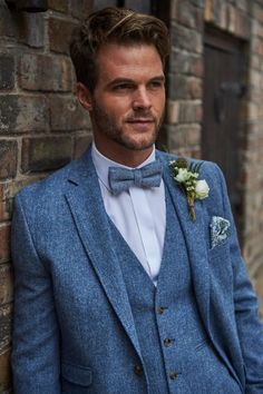 Want to hire rather than buy? We can hire out this Blue Tweed Suit for your special occasion. Package includes, Jacket, Trousers, Waistcoat, Shirt and Neckwear. Light Blue Suit Wedding Groom Attire, Fiance Suit, Groom Blue Suit, Grooms Outfit, Groom And Groomsmen Suits, Suit Styles