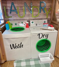 a washer and dryer sitting next to each other