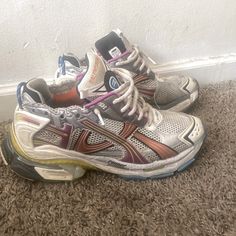 Brought As A Gift Worn For 1 Week If Yu Can Come Pick Them Up There’s A Discount Lost Box No Balenciaga Bag Currently In My Possession But Out Of My Reach Let Me Know Balenciaga Runner, Couple Sneakers, Nude Boots, Balenciaga Runners, Pretty Shoes Sneakers, Buckle Ankle Boots, Womens Training Shoes, Balenciaga Mens, Balenciaga Shoes