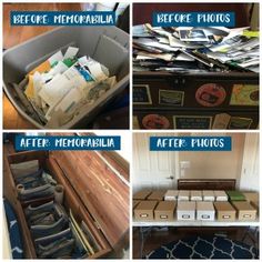 the before and after photos of an old suitcase turned into a coffee table with drawers