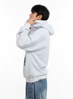 Product Detail Style : Casual Occasion : Back to school Type : Men, Sweat Detail : Hood Print : Graphic Material : Cotton Sleeve : Long sleeve Neck : Hood Fit : Loose fit Cotton100 Color : Light gray, Black Made in Korea Model Size Model is wearing size M/L and the color Light gray. Height : 6'0" | 184cm / Top : L / Bottom : XL (32 inch) .prddescription table, .prddescription td, .prddescription th { border : 1px solid black; border-collapse : collapse; padding: 10px; } Size(Inch) Size Shoulder Gray Crew Neck Hoodie With Ribbed Cuffs, Gray Hoodie Top For Streetwear, Gray Relaxed Fit Hoodie For Streetwear, Basic Gray Fleece Hoodie, Casual Fleece Sweater With Pockets, Basic Winter Hoodie For Streetwear, Gray Long Sleeve Hoodie With Kangaroo Pocket, Gray Cotton Hip Hop Hoodie, Hooded Streetwear Sweater With Pockets