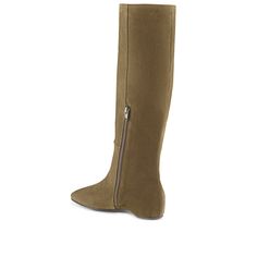 This slouchy knee-high boot strikes the perfect balance between classy and casual. The suede is waterproof and hand-sewn and the heel height is an easy one inch. Sophisticated and super versatile - be comfortable and chic everyday in this winter staple. DETAILS: Approximately 1 inch suede covered heel Approximately 16"shaft height & 14" circumference Soft Italian suede leather Leather lined Memory foam inside construction Full sacchetto construction for extra comfort Inside zipper for easy entry One Inch, Knee High Boots, Hand Sewn, Wedge Boot, Suede Leather, Knee High, Hand Sewing, Memory Foam, 1 Inch