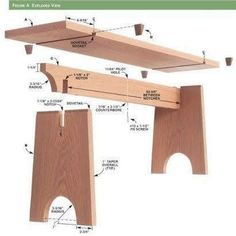 the plans for a wooden bench are shown in this image, with instructions on how to build it