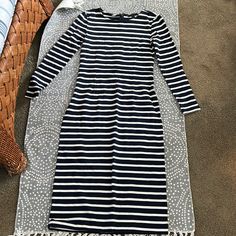 Nautical Navy And White Striped Knit Long Sleeve Dress. Quality Material. Length Shoulder To Hem 40 Inches. Zip Back. Classy. Knit Long Sleeve Dress, Long Sleeve Knit Dress, Knit Long Sleeve, Striped Knit, Navy And White, Sleeve Dress, Nautical, J Crew, Blue White