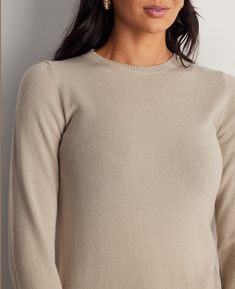 Effortless, classic and elevated - for timeless, everyday luxury, look no further than this ultra soft Italian cashmere pullover. Because you’ll be living in it, we made it in 4 neutral colors that go with everything. A trend-proof closet essential you’ll wear forever, made in dreamy, plush cashmere sourced from the finest mill in Italy. Approx. 27"L from shoulder to hem Long sleeves; approx 31.0"L 100% cashmere Made in Italy Pull-over design Ultra fine ribbing at the collar, cuffs, and hem Dry Luxury Look, Everyday Luxury, Closet Essentials, We Made It, Everyday Luxuries, Beige Sweater, Cashmere Sweater, Cashmere Sweaters, Neutral Colors