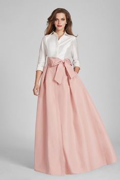 Taffeta Shirt Waist Gown | Teri Jon – Terijon.com Shirt Gown, Elegant Shirt Dress, Fav Outfit, Blush Skirt, Wedding Wows, Midi Skater Dress, Teri Jon, Best Summer Dresses, Groom Dresses