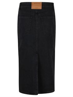 54% Cotton, 45% Lyocell, 1% Elastane Denim Midi Skirt For Work, Chic Denim Pencil Skirt With Pockets, Elegant Denim Skirt For Workwear, Elegant High Waist Denim Skirt, Elegant High-waist Denim Skirt, Classic Denim Skirt With Pockets, Chic Relaxed Fit Denim Pencil Skirt, Classic High-waisted Denim Skirt For Work, Chic Lined Denim Pencil Skirt