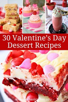 valentine's day dessert recipe collage