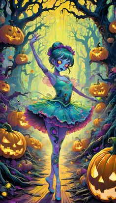 Zombie Ballerina, Creepy Pics, Trippy Pictures, Neon Halloween, Dark Rainbow, Halloween Wallpaper Backgrounds, Zombie Girl, Creepy Pictures, Halloween Artwork