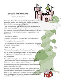 a page from the book jack and the beanshell with an image of a castle