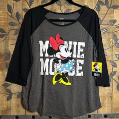 Nwt Excellent Condition Size Xl 15-17 Minnie Mouse 3/4 Length Sleeve Tee See Pics For Measurements Black T-shirt With Minnie Mouse Graphic, Crew Neck, Black Long Sleeve Disney T-shirt, Black Minnie Mouse Crew Neck Top, Black Casual Minnie Mouse Top, Casual Black Minnie Mouse Top, Disney Black Top With Character Print, Black Disney Cotton Top, Black Disney Character Print Top, Black Disney Graphic Print Tops