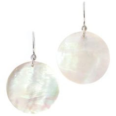 1" Round White Mother Of Pearl Oyster Shell 925 Sterling Silver EarringsNot all mother of pearl comes from oyster, in fact much mother of pearl jewelry is made with cheap substitute shell instead. But not these. Made of pure white genuine Pinctada Maxima oyster shell, these earrings display mesmerizing luster and iridescence. Compare and see the difference for yourself.Earring Weight:  ~3 grams/eaHook Style:  French wires/fish-hookEarring Size:  25mm (1") excl wiresEarring Material:  White mothe Oyster Pearl, Mother Of Pearl Jewelry, Mother Of Pearl Earrings, Blue Topaz Earrings, Fish Hook Earrings, Topaz Earrings, Earring Display, French Wire, Oyster Shell