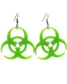 The biohazard symbol is an old skool classic symbol for all my hardstyle lovers! Biohazard Earrings- Pairs great with the One Stop Rave Biohazard Choker- Lightweight earrings for music festivals, raves & more!- Exclusive design by OSR- Designed, handmade & laser cut in Las Vegas, NV- Stainless steel jump ring & ear wire- Rubber earring back included- 2.25” X 2.25“ acrylic charm Weird Accessories, Scene Earrings, Rave Jewelry, Biohazard Symbol, Arm Wear, Cool Piercings, Scene Outfits, Concept Clothing, Symbol Design