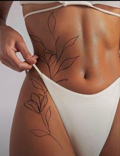 Hip Thigh Tattoos, Hip Tattoos Women, Petite Tattoos, Thigh Tattoos Women, Discreet Tattoos, Dainty Tattoos, Subtle Tattoos, Elegant Tattoos