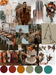 a collage of different wedding colors and themes