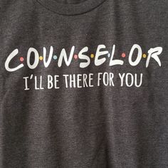 Brand New Never Worn Shirt Is A Cute Statement For Any Counselor To Have. School Counselor Tshirt, Counselor Shirt Ideas, Counselor Shirts, David Bowie T Shirt, Arrows Graphic, Disney Mickey Ears, Rodeo Cowgirl, Texas Shirts, Womens Black Shorts