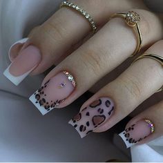 Leopard Print Nails, Work Nails, Leopard Nails, Short Square Acrylic Nails, Animal Print Nails, Square Acrylic Nails